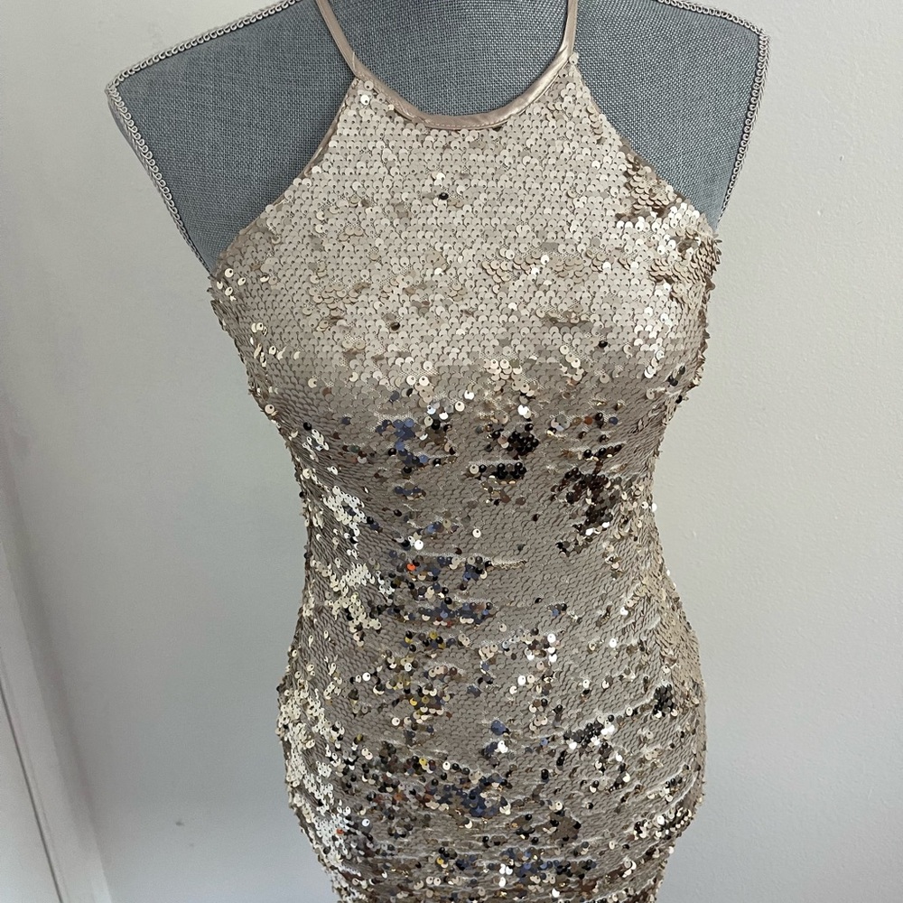 Sequin Heart Sheath Dress